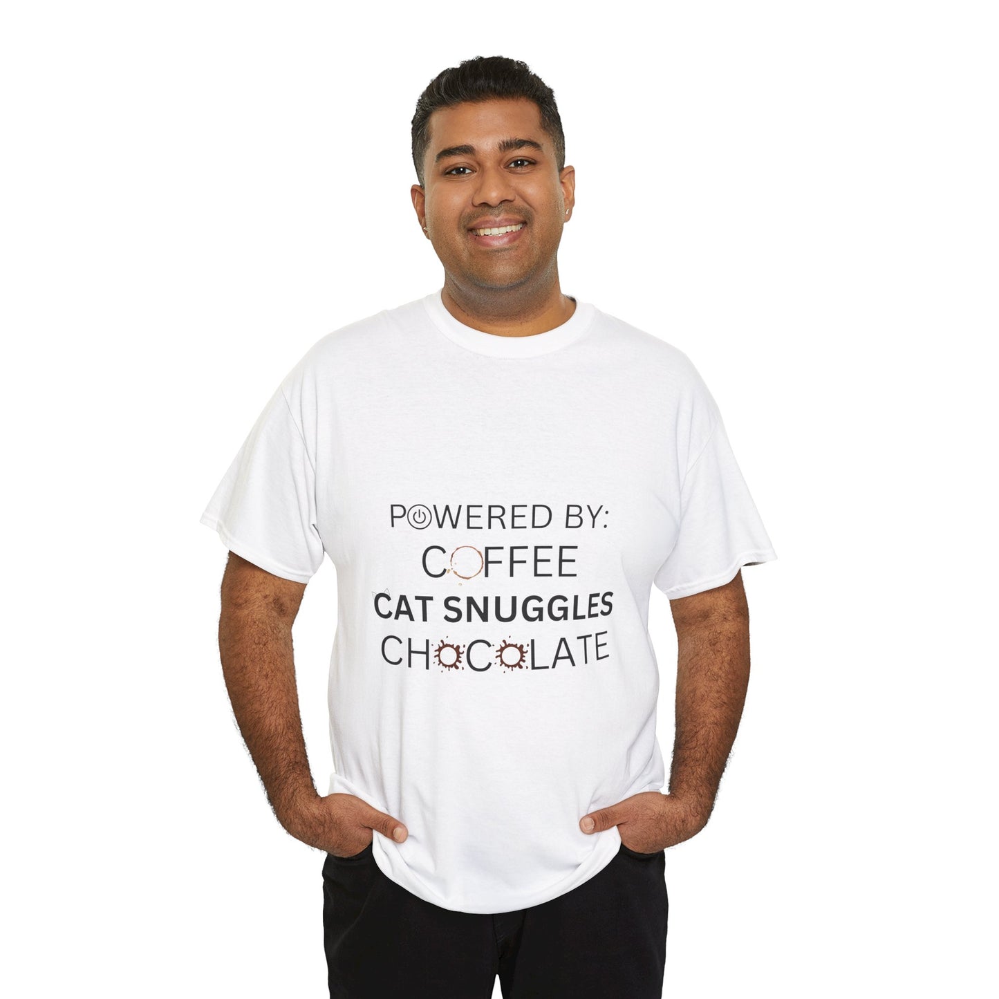 Powered by: Coffee, Cat Snuggles, Chocolate Unisex Tee