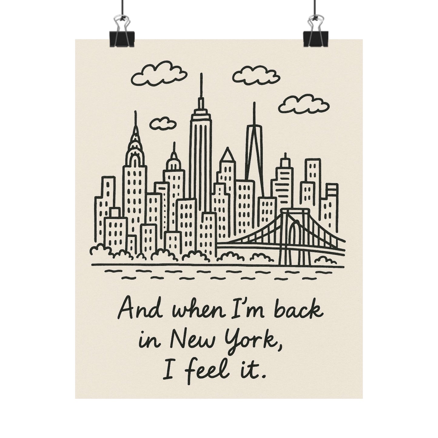 New York City Matte Vertical Poster, Inspirational Wall Art, Urban Decor, Gift for Travelers, Cute Home Decor for New Yorkers