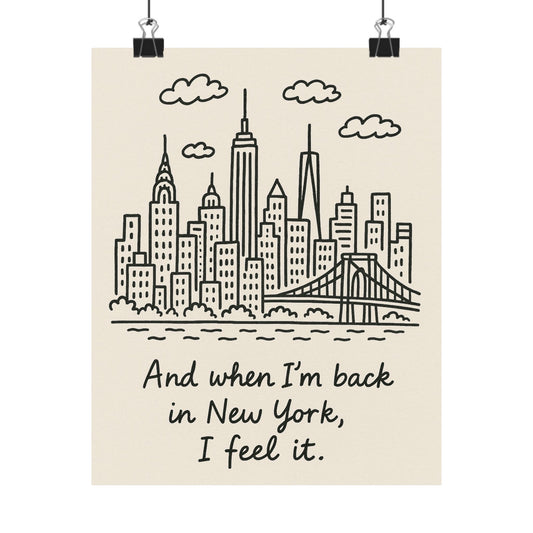 New York City Matte Vertical Poster, Inspirational Wall Art, Urban Decor, Gift for Travelers, Cute Home Decor for New Yorkers