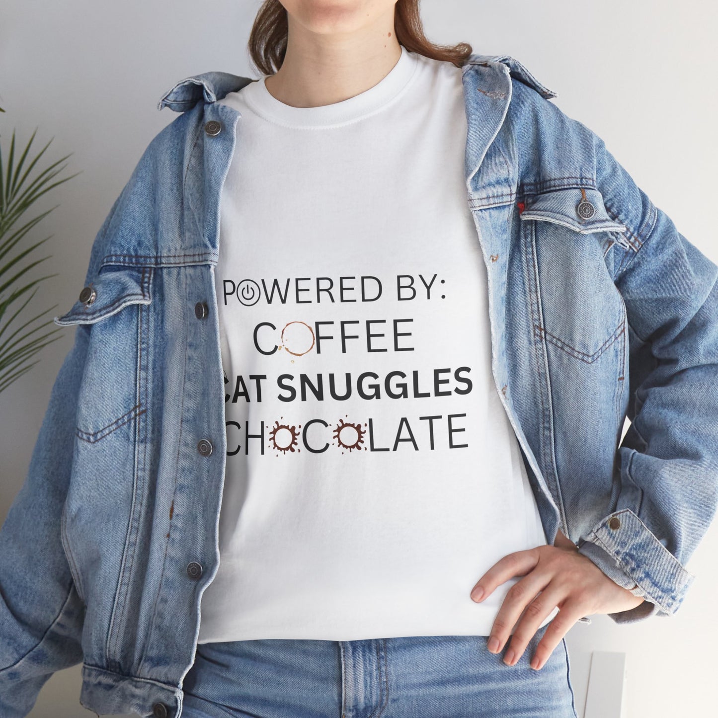 Powered by: Coffee, Cat Snuggles, Chocolate Unisex Tee