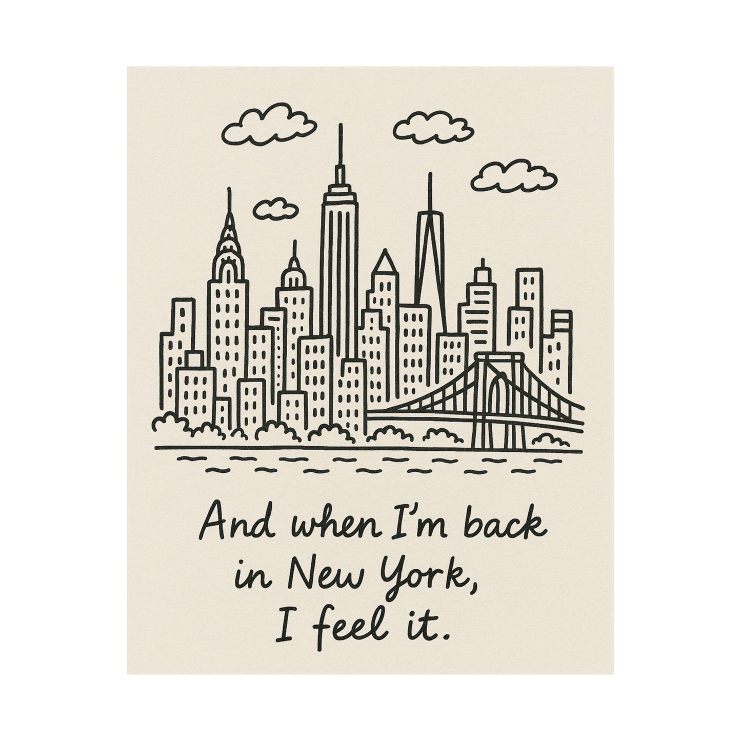 New York City Matte Vertical Poster, Inspirational Wall Art, Urban Decor, Gift for Travelers, Cute Home Decor for New Yorkers
