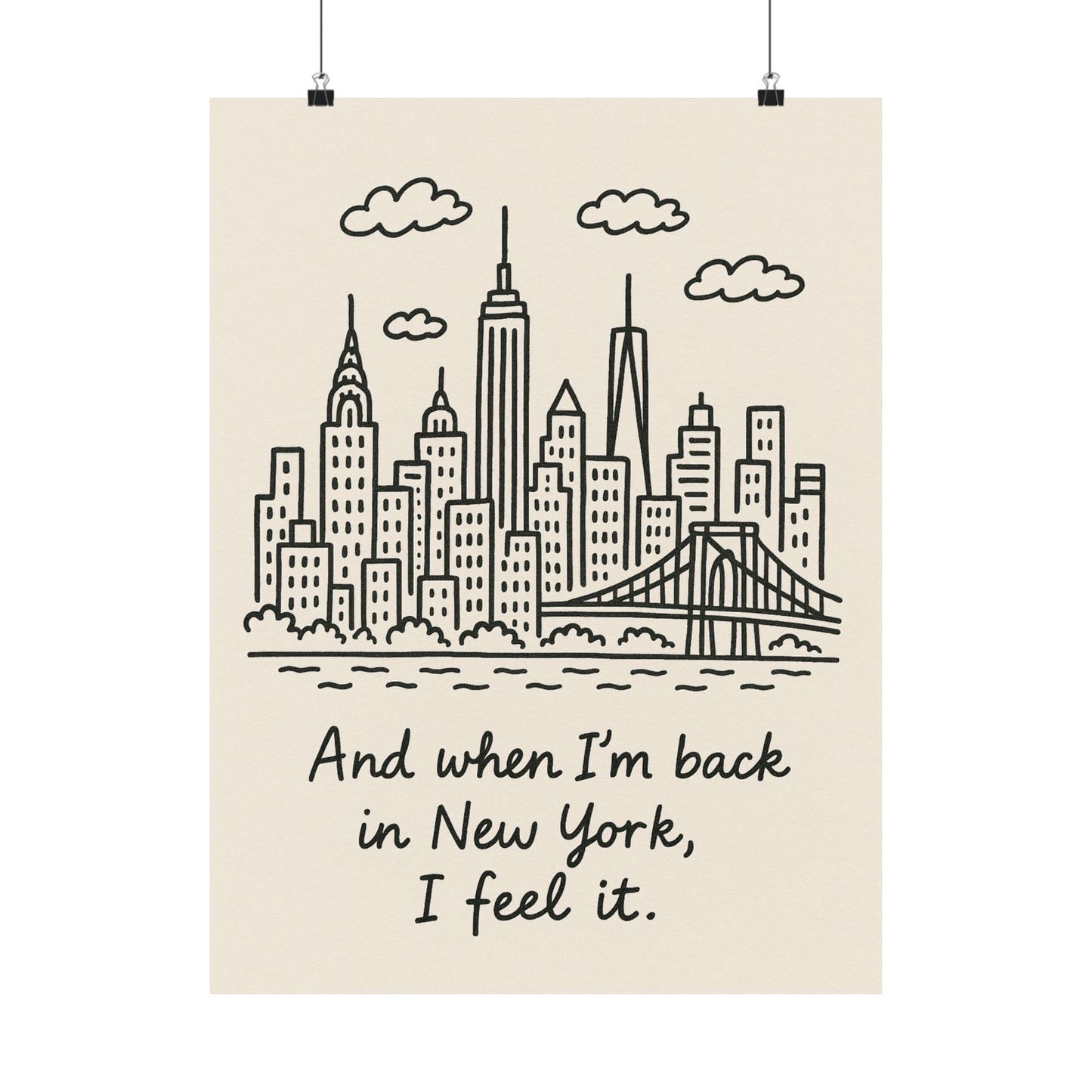 New York City Matte Vertical Poster, Inspirational Wall Art, Urban Decor, Gift for Travelers, Cute Home Decor for New Yorkers