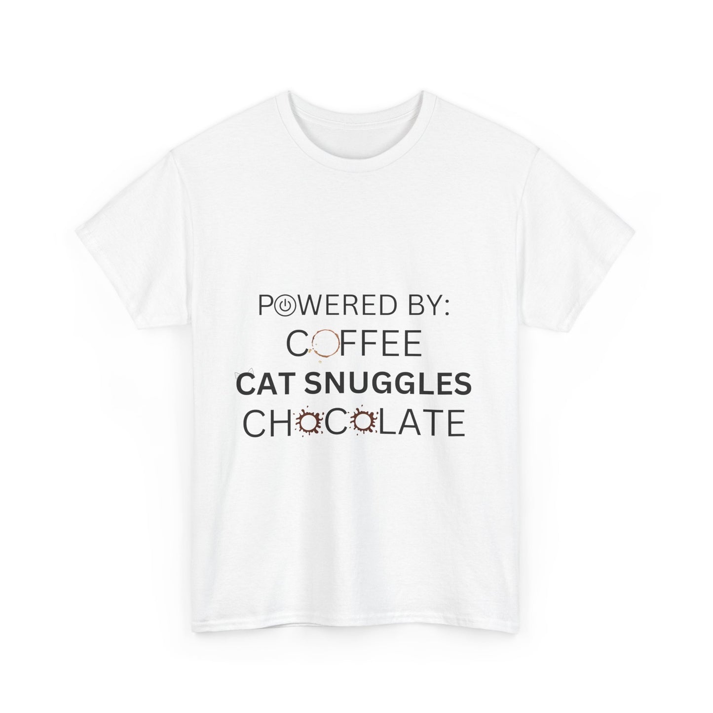 Powered by: Coffee, Cat Snuggles, Chocolate Unisex Tee