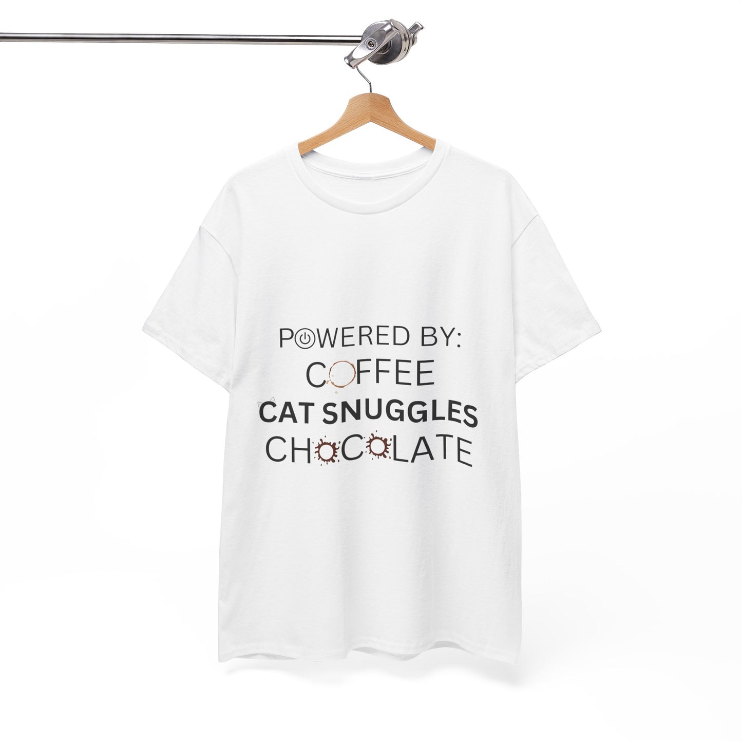 Powered by: Coffee, Cat Snuggles, Chocolate Unisex Tee