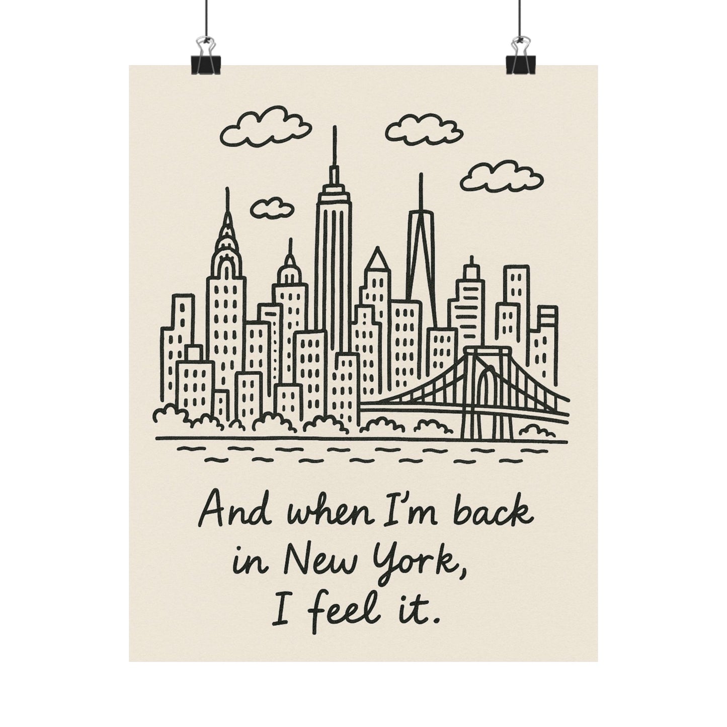 New York City Matte Vertical Poster, Inspirational Wall Art, Urban Decor, Gift for Travelers, Cute Home Decor for New Yorkers