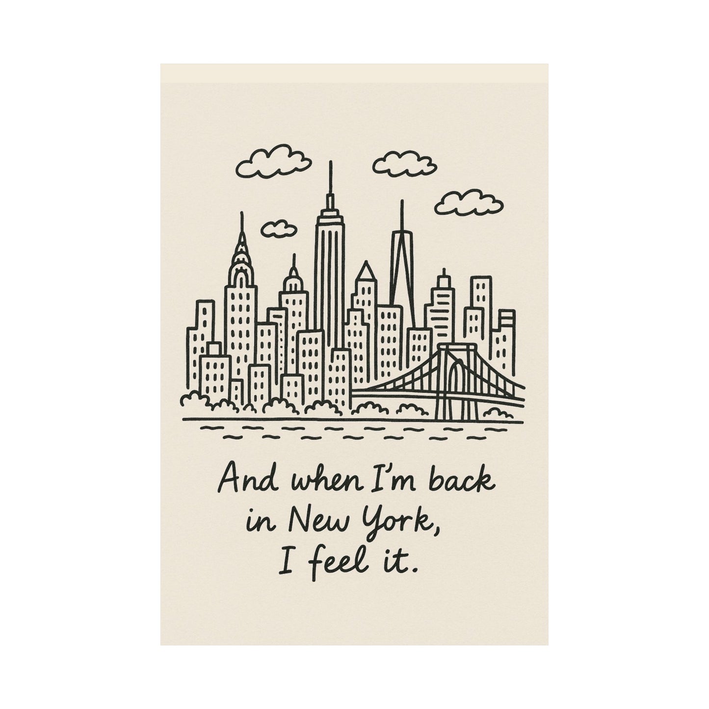 New York City Matte Vertical Poster, Inspirational Wall Art, Urban Decor, Gift for Travelers, Cute Home Decor for New Yorkers