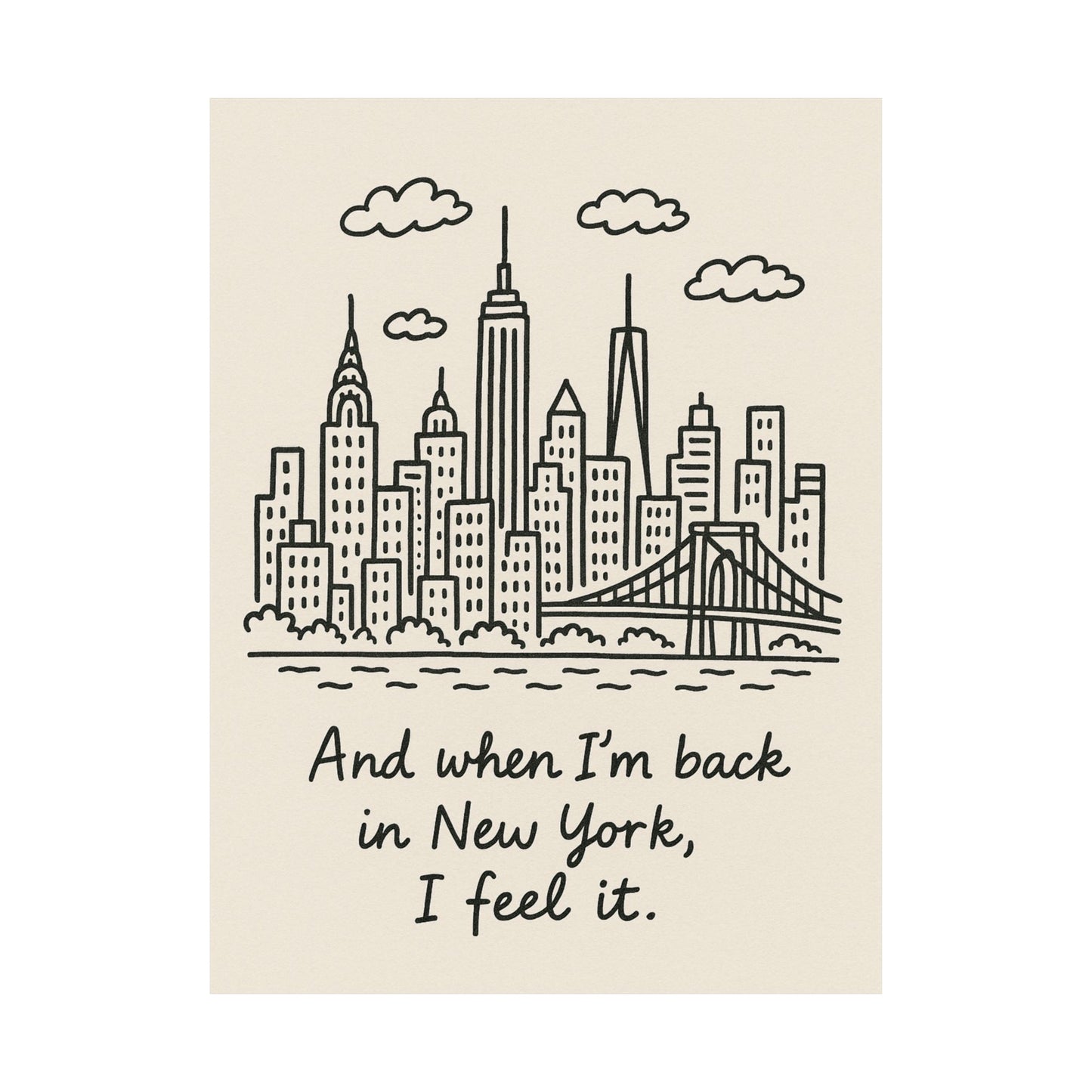 New York City Matte Vertical Poster, Inspirational Wall Art, Urban Decor, Gift for Travelers, Cute Home Decor for New Yorkers