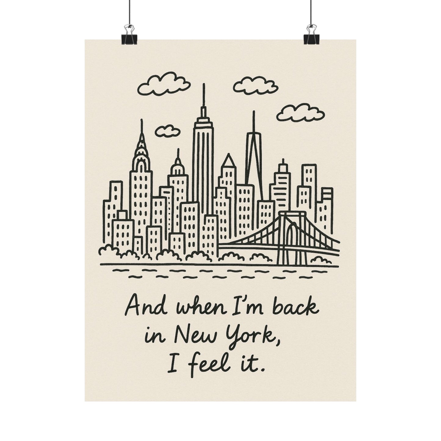 New York City Matte Vertical Poster, Inspirational Wall Art, Urban Decor, Gift for Travelers, Cute Home Decor for New Yorkers